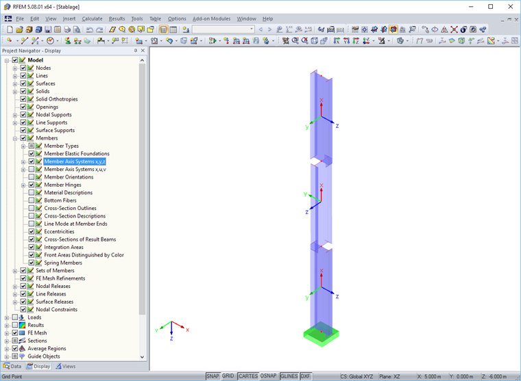 Change of Member Axes