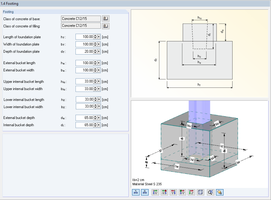 Window 1.4 Footing in RF-/JOINTS