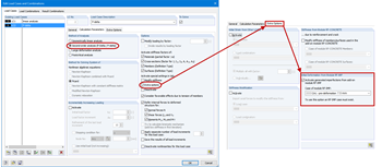 Consideration of Pre-Deformation for Load Cases or Load Combinations