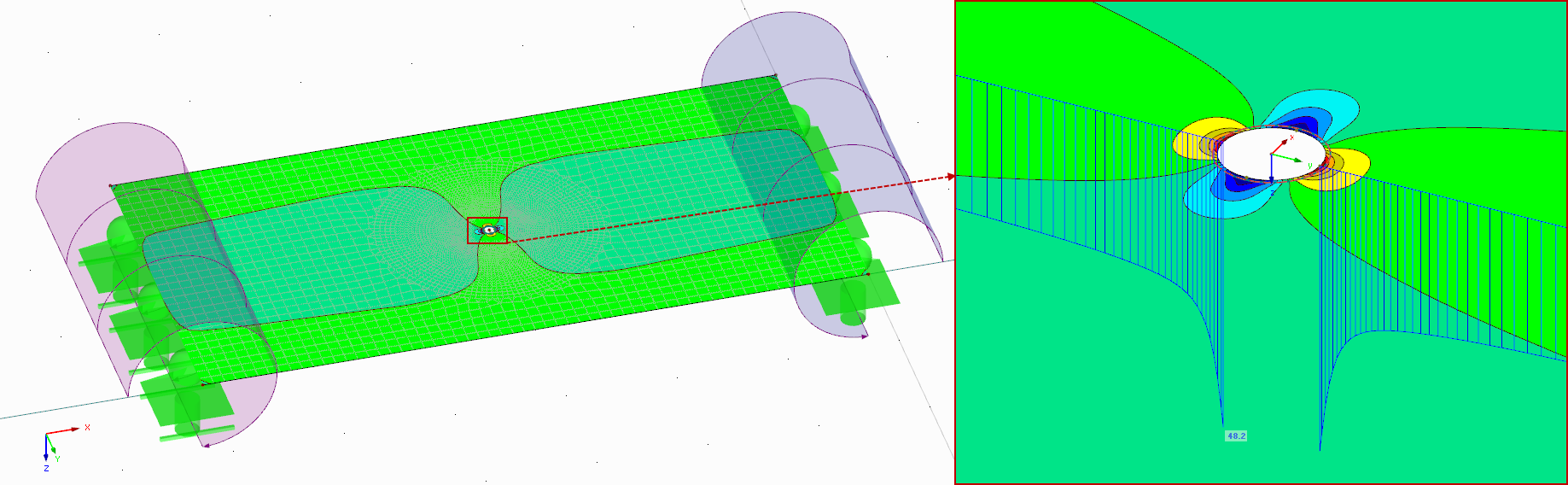 Discretization in Drilling Hole Area