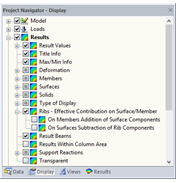 Display of Internal Forces for Rib Only