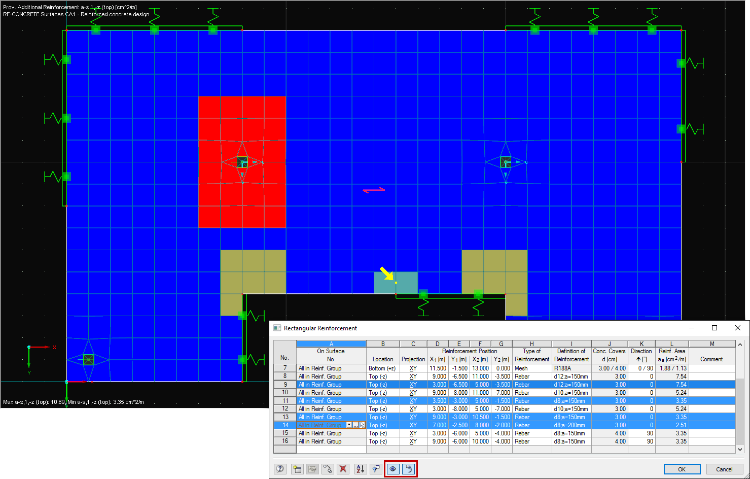 "Rectangular Reinforcement" Table with Synchronization