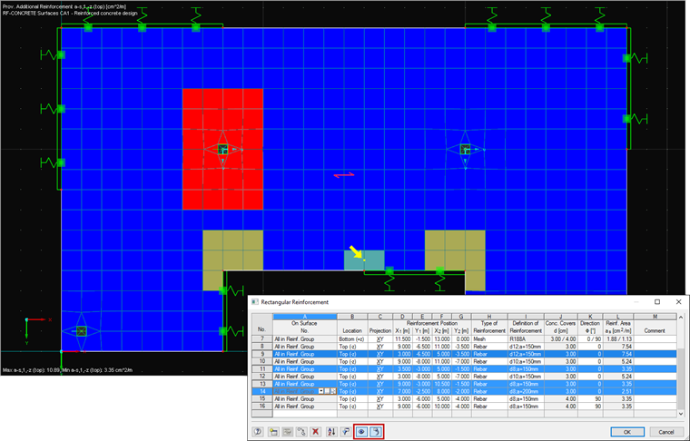 "Rectangular Reinforcement" Table with Synchronization