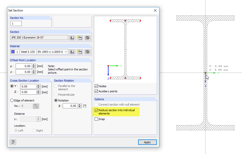 Setting Section from Library