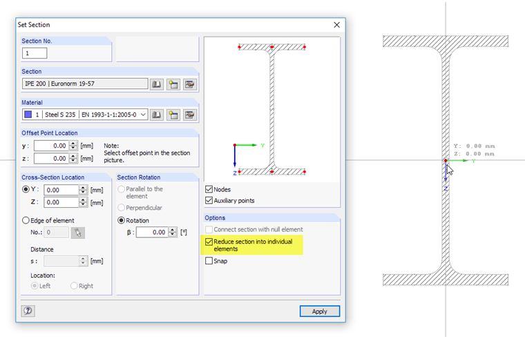 Setting Section from Library