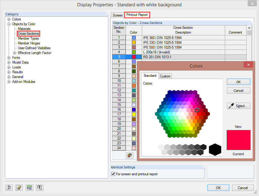 Individual Display Properties