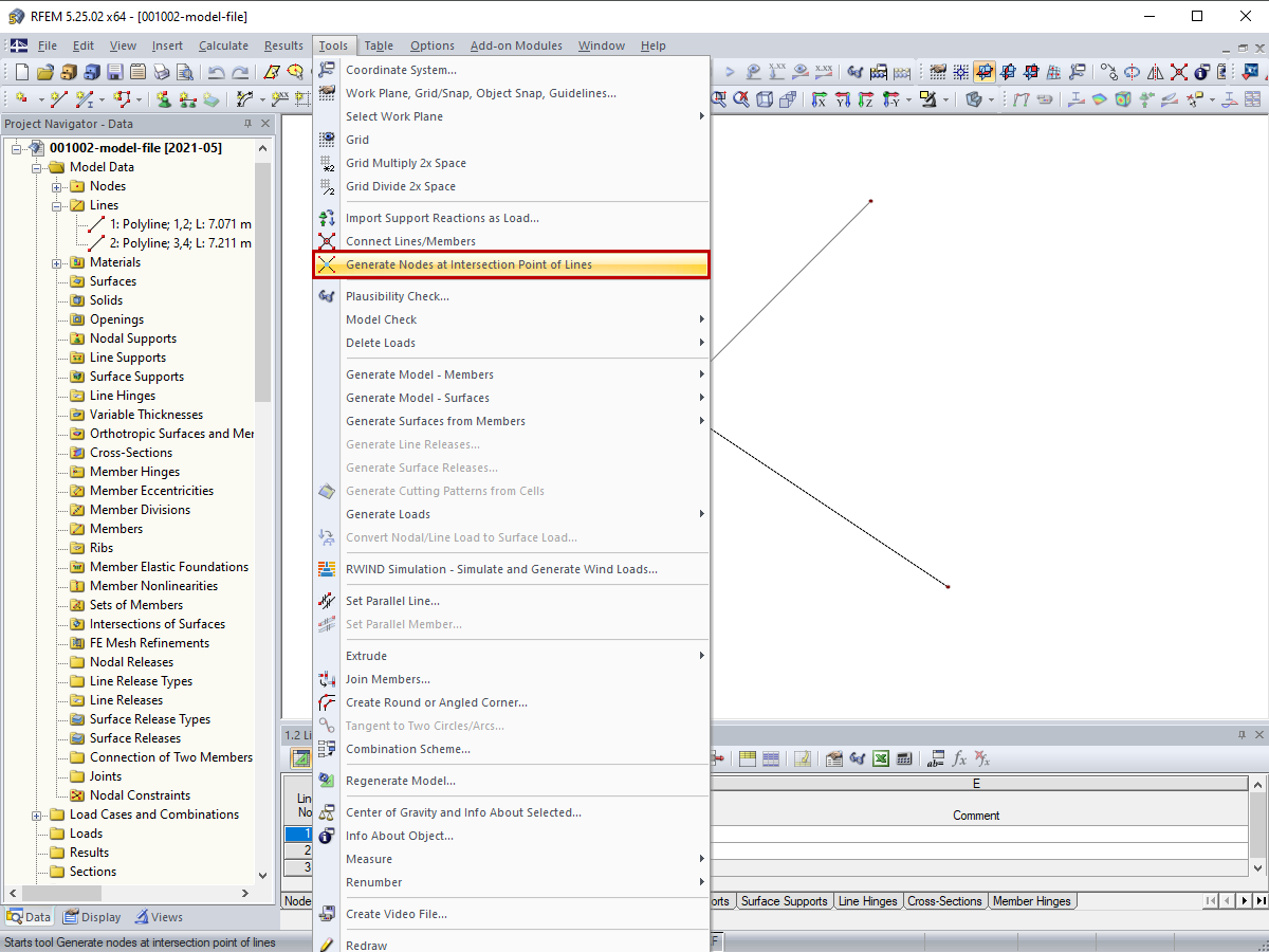 Selecting Generate Option
