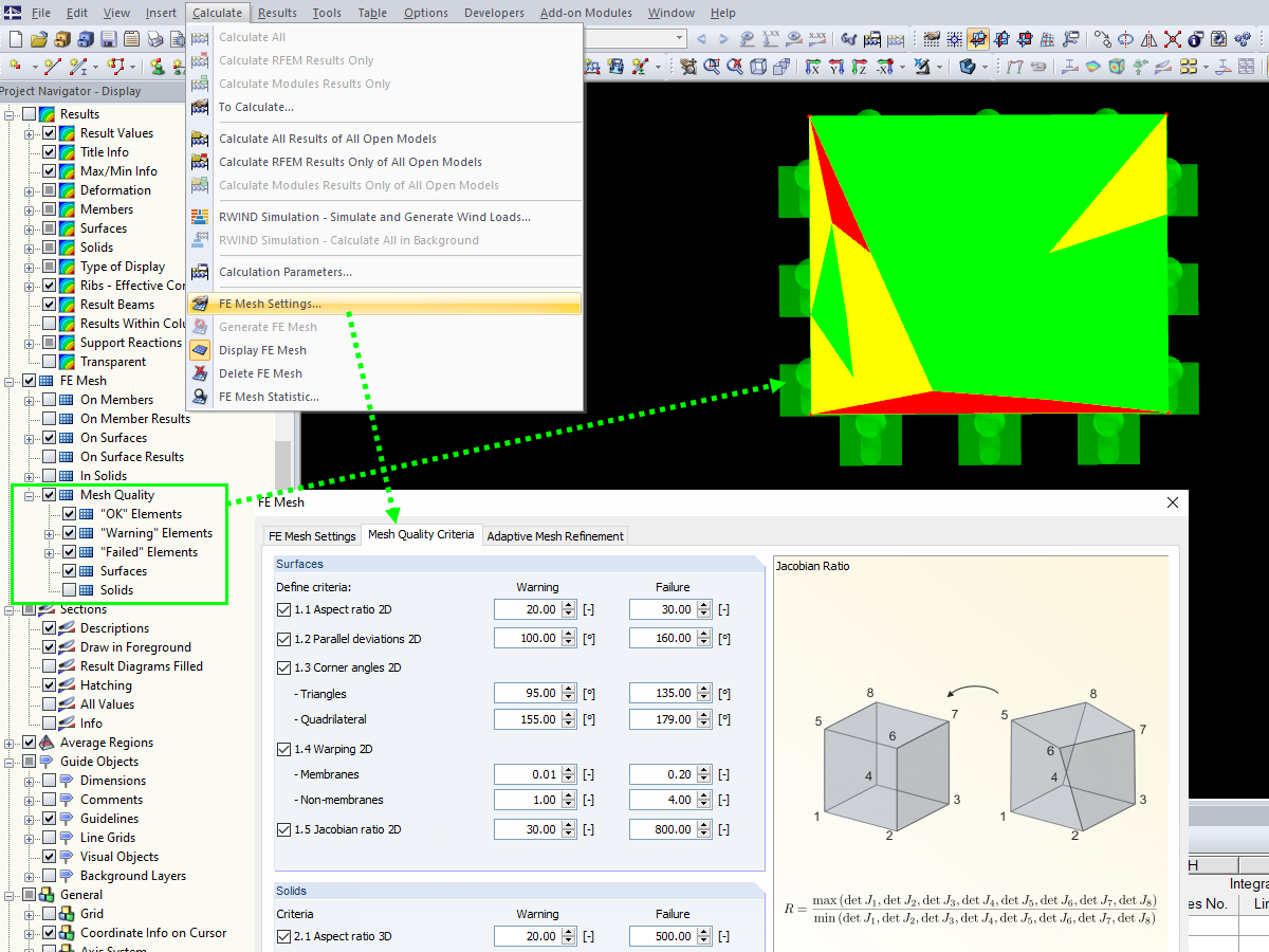 Display of FE Mesh Quality