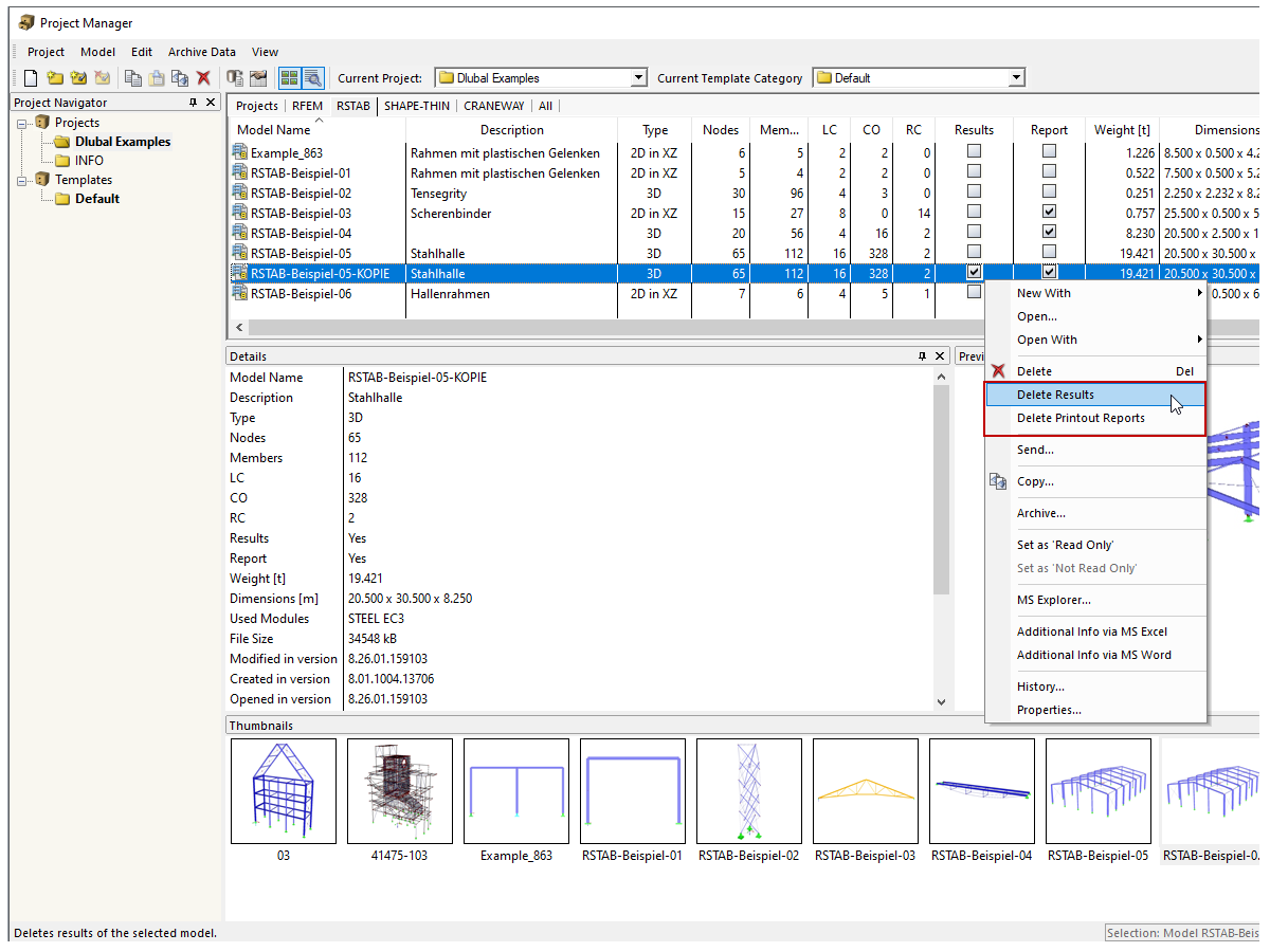 Delete Results in Printout Report