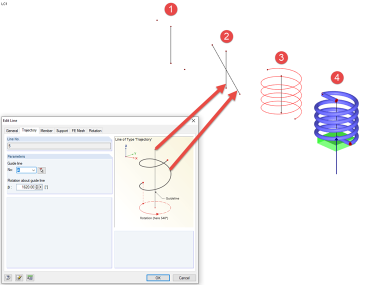 Spring with Trajectory