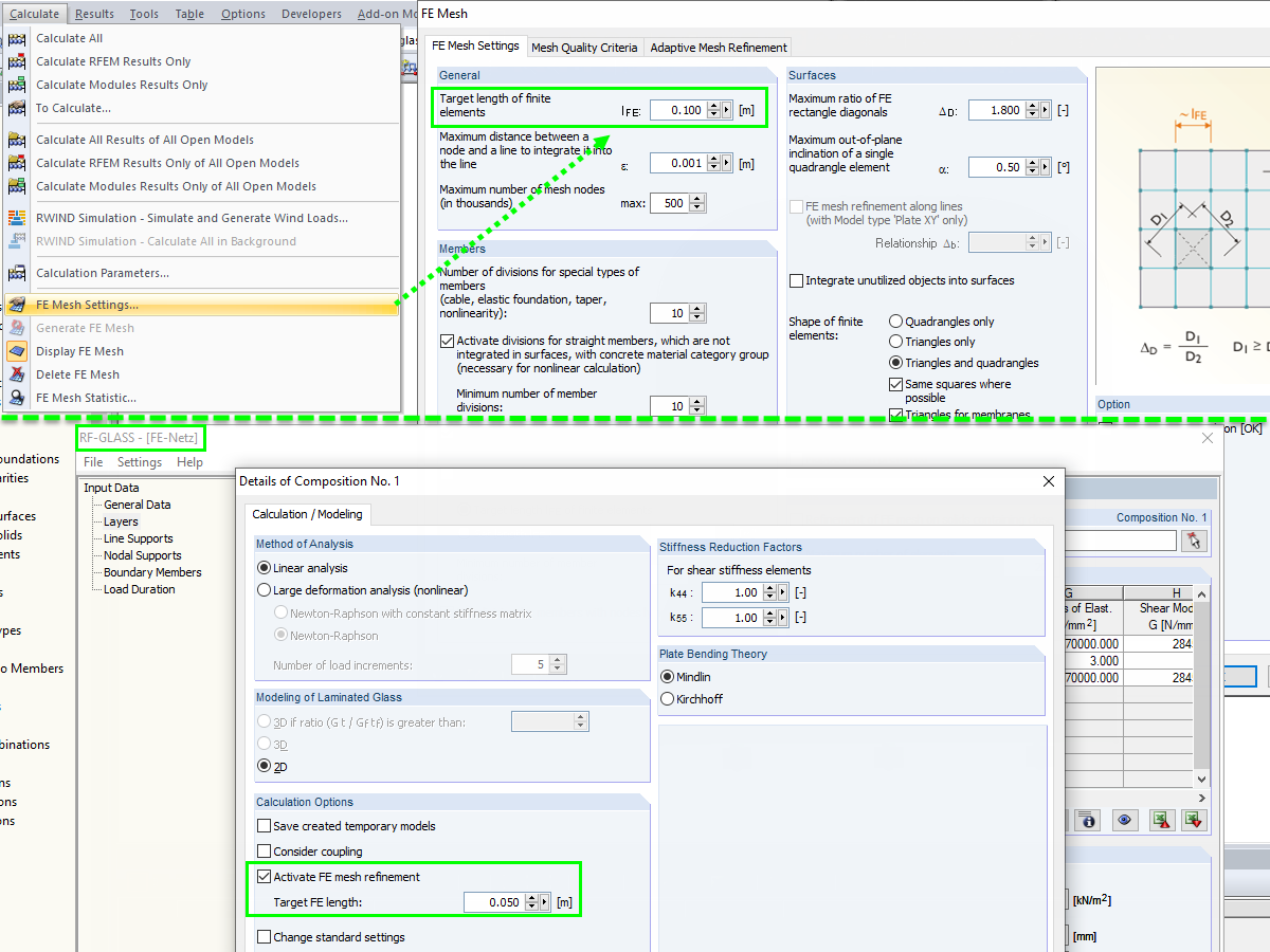 Options for FE Mesh Settings