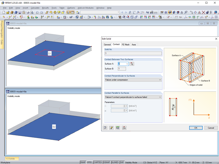 Contact Surface A Equal to Contact Surface F2