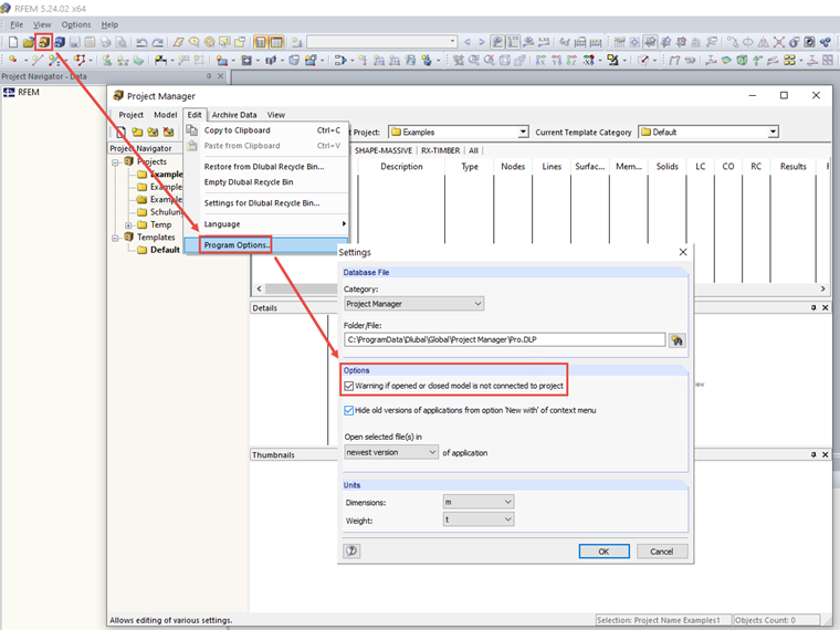 Warning Regarding Connection to Project