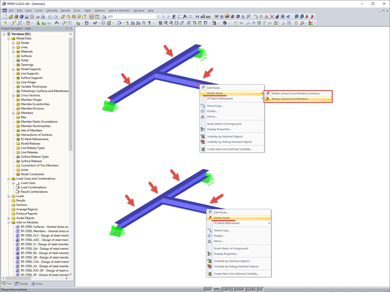 Deleting Nodes and Merging Lines