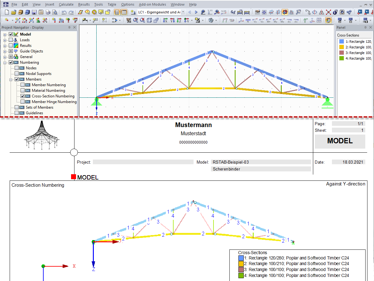 Color Panel of Cross-Sections