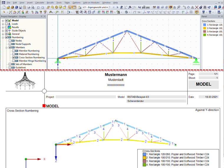 Color Panel of Cross-Sections
