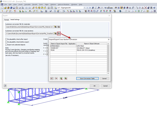Simplified Import and Export via Conversion File