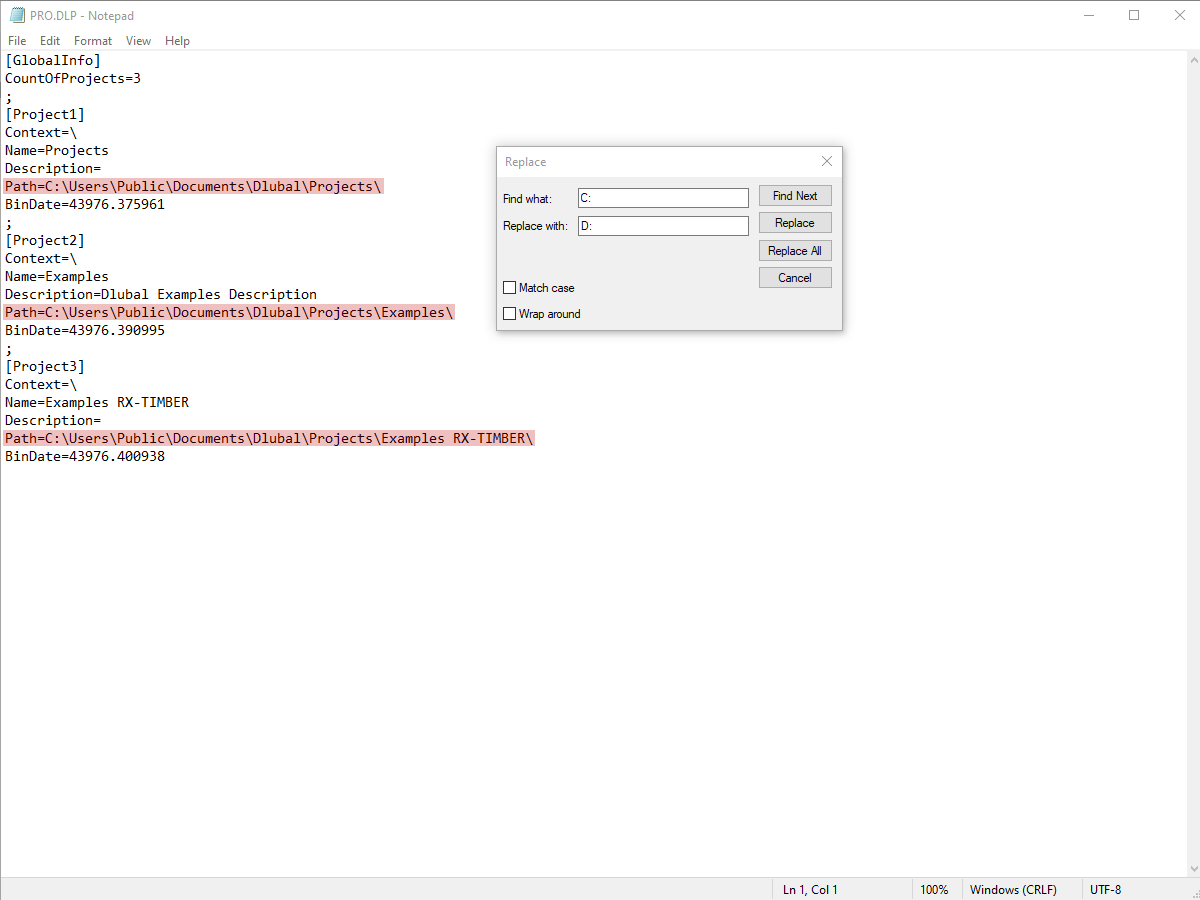 Modify Directory Paths