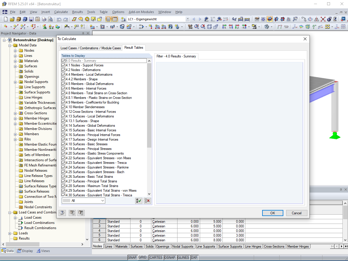Filtering Result Tables