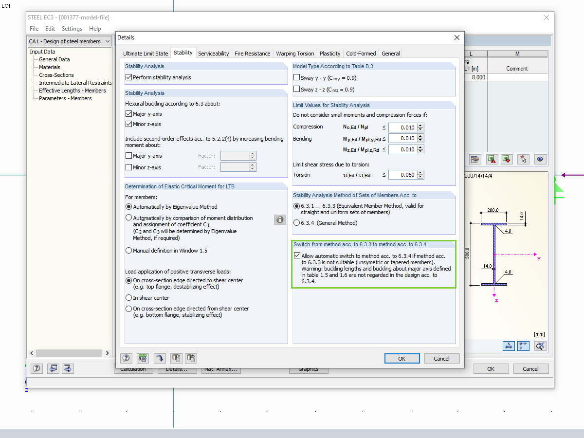 Switch Option in Design Details