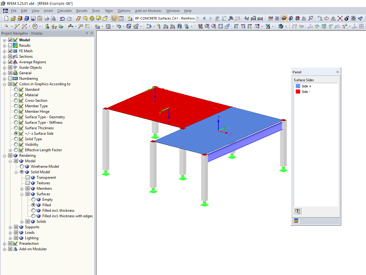 Surface Coloring in Rendering in Z-Direction