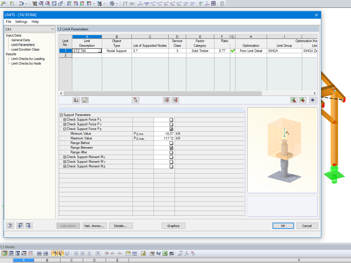 Limit Parameters of Column Base