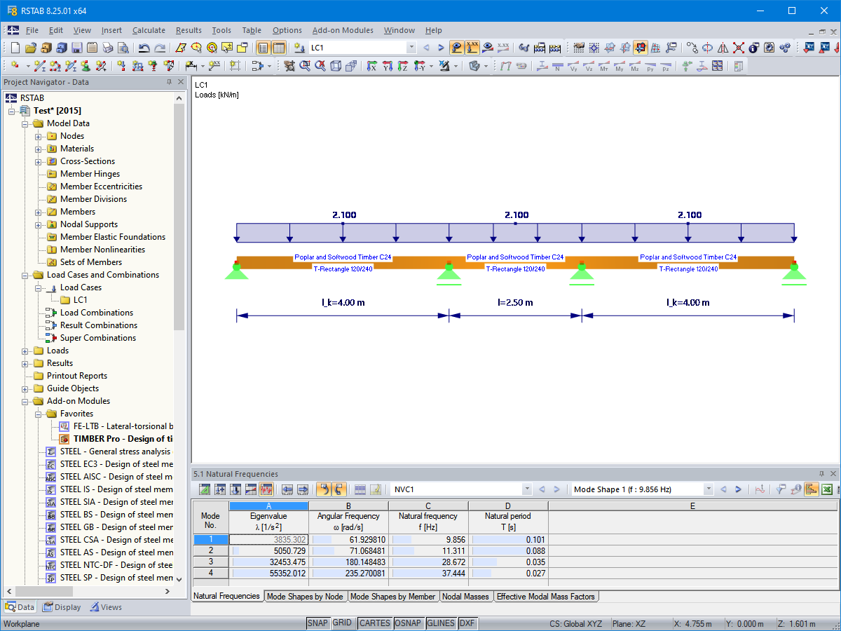 Three-Span Continuous Beam