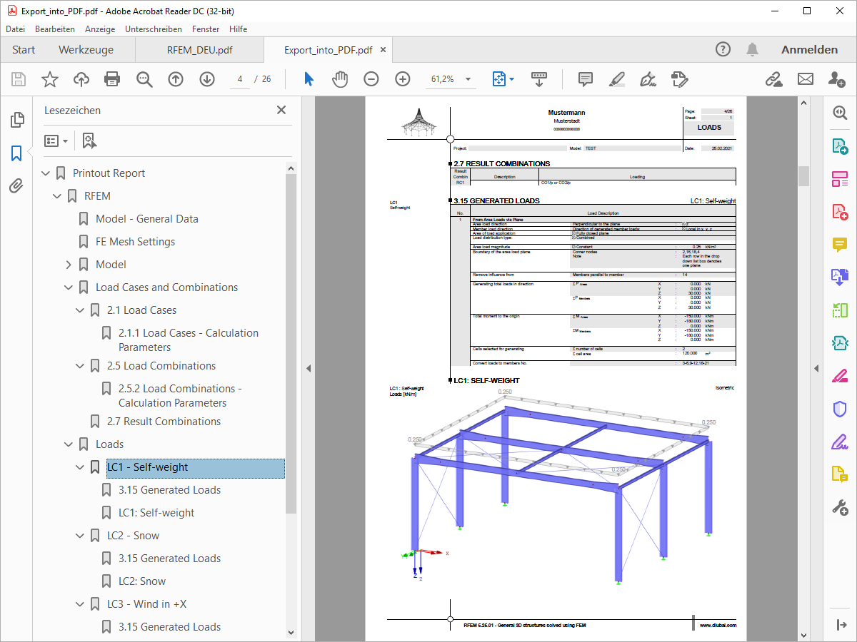 PDF Export of Printout Report