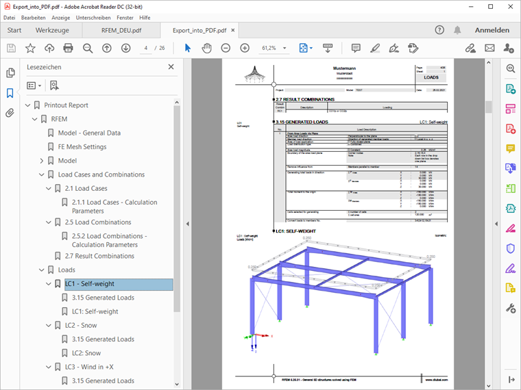 PDF Export of Printout Report