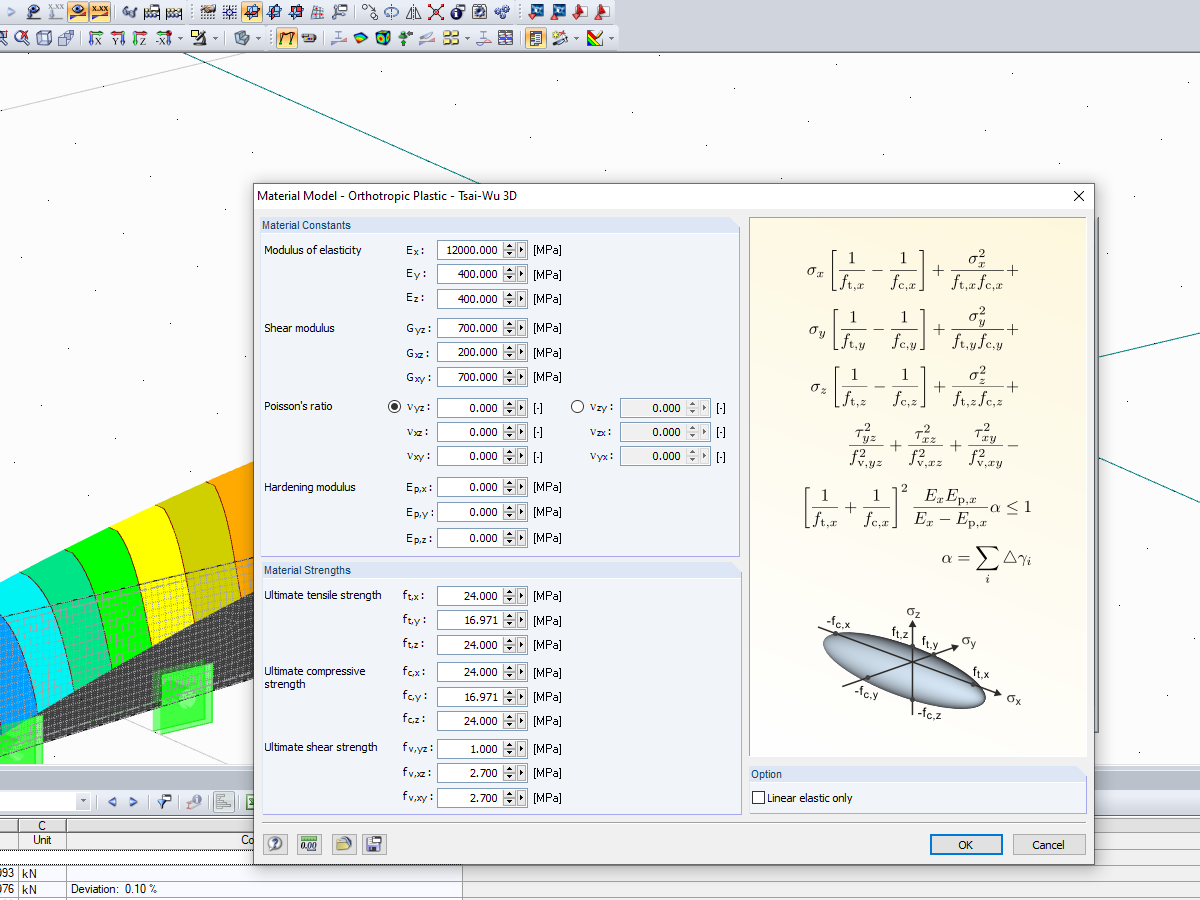 Using Tsai-Wu Material Model (Orthotropic Plastic)