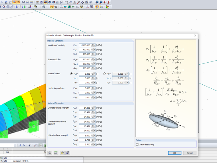 Using Tsai-Wu Material Model (Orthotropic Plastic)