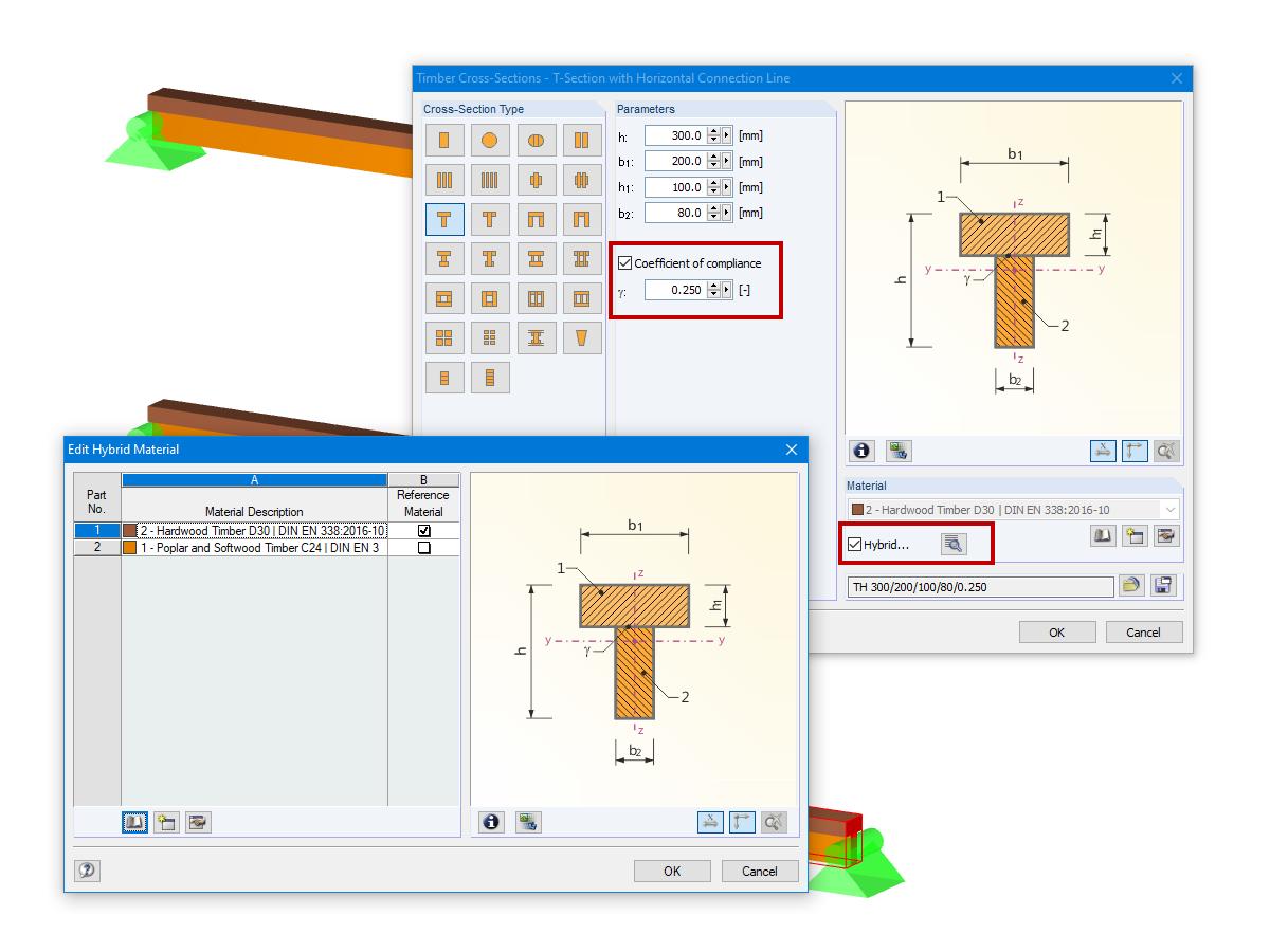 Considering Slip Joint in Parametric Timber Cross-Sections