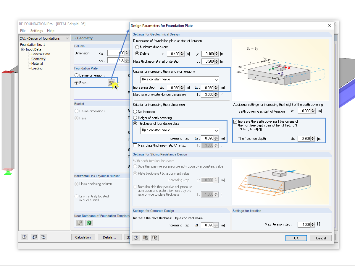 Automatic Dimensioning of Foundation Plate Geometry