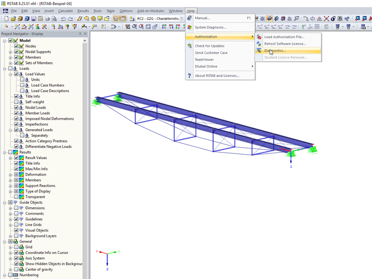Finding Information on Currently Used License