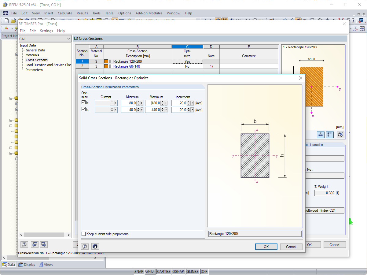 Optimizing Cross-Sections