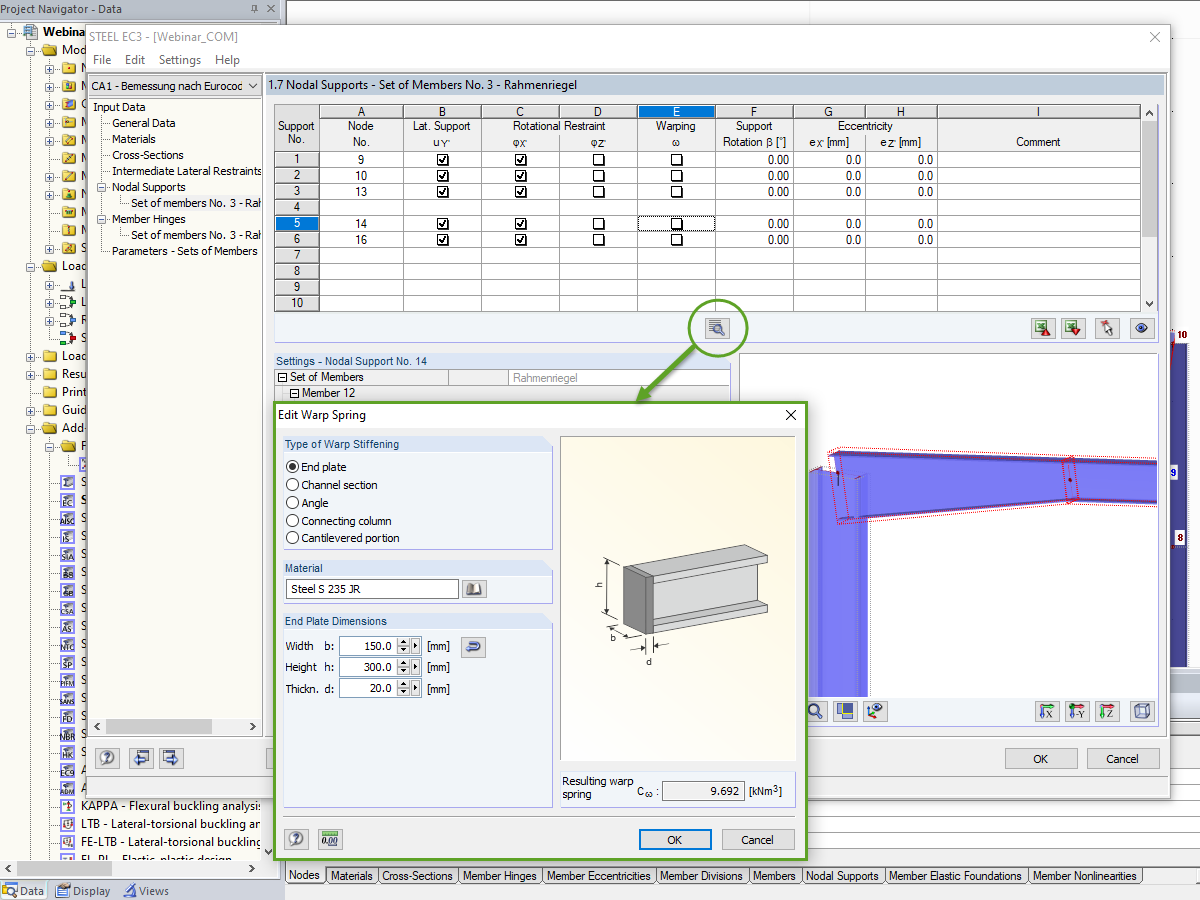 Warping Restraint via End Plate