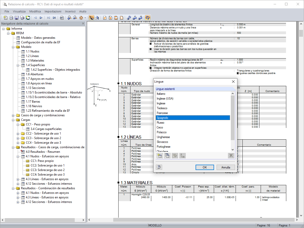Language Settings for Printout