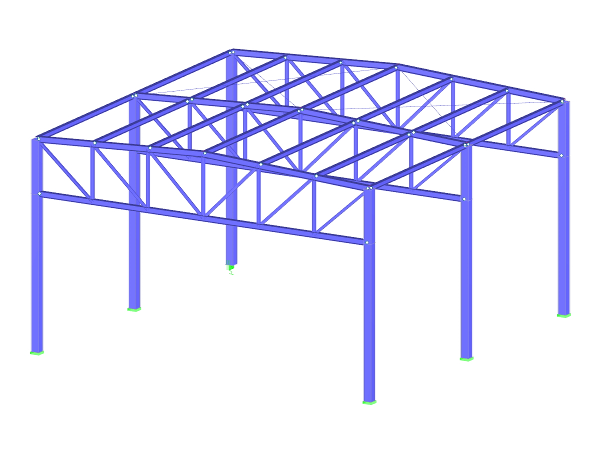 Steel Hall with Trusses