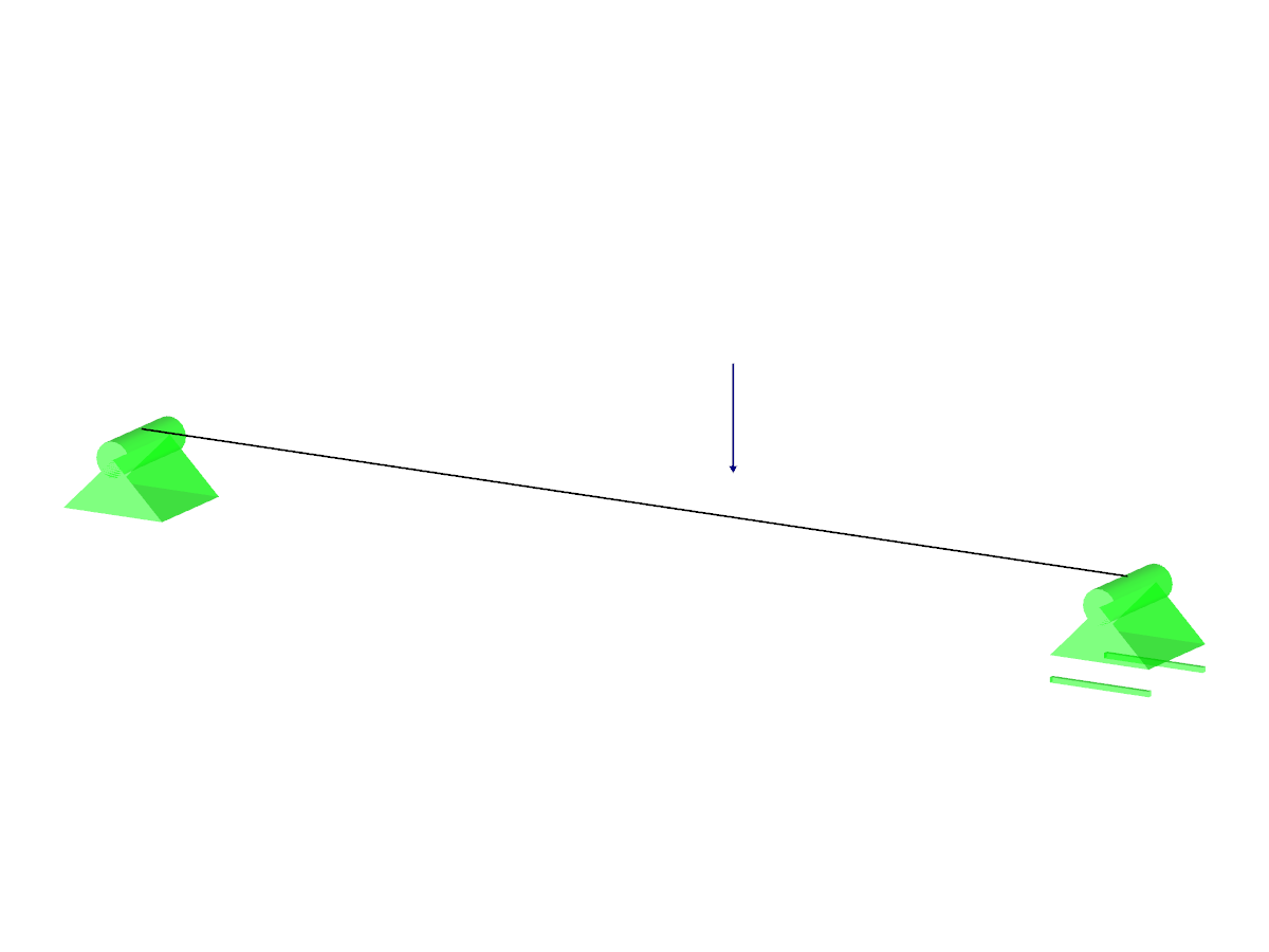 Single-Span Beam with Concentrated Load | RSTAB Model to Download