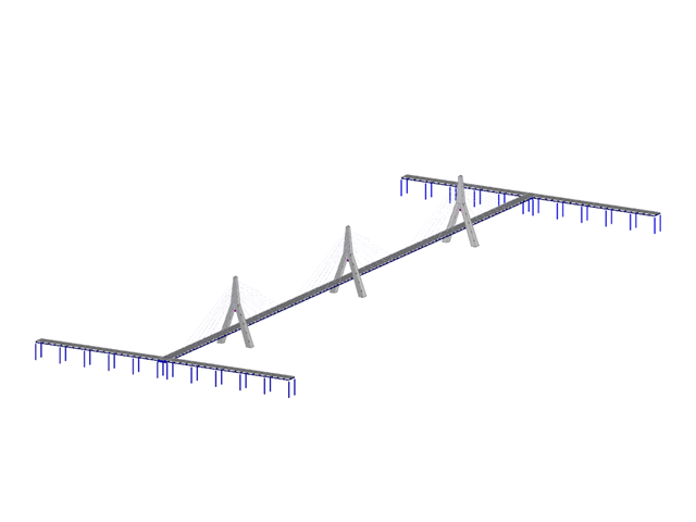 RFEM Finite Element Software | Cycle-Pedestrian Cable-Stayed Bridge