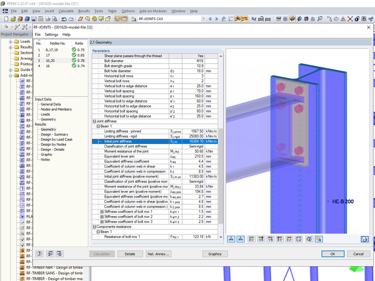 Calculation of Elastic Initial Stiffness S, j, ini for Connection of IPE 300