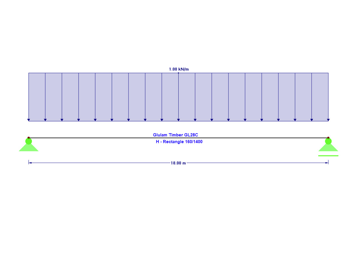 Single-Span Beam with Lateral and Torsional Restraint and Without Intermediate Support