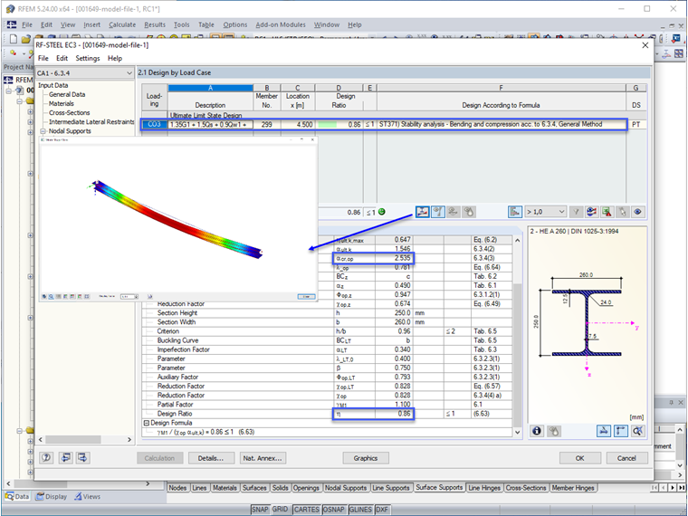 Stability Analysis According to Section 6.3.4 Displaying Mode Shape