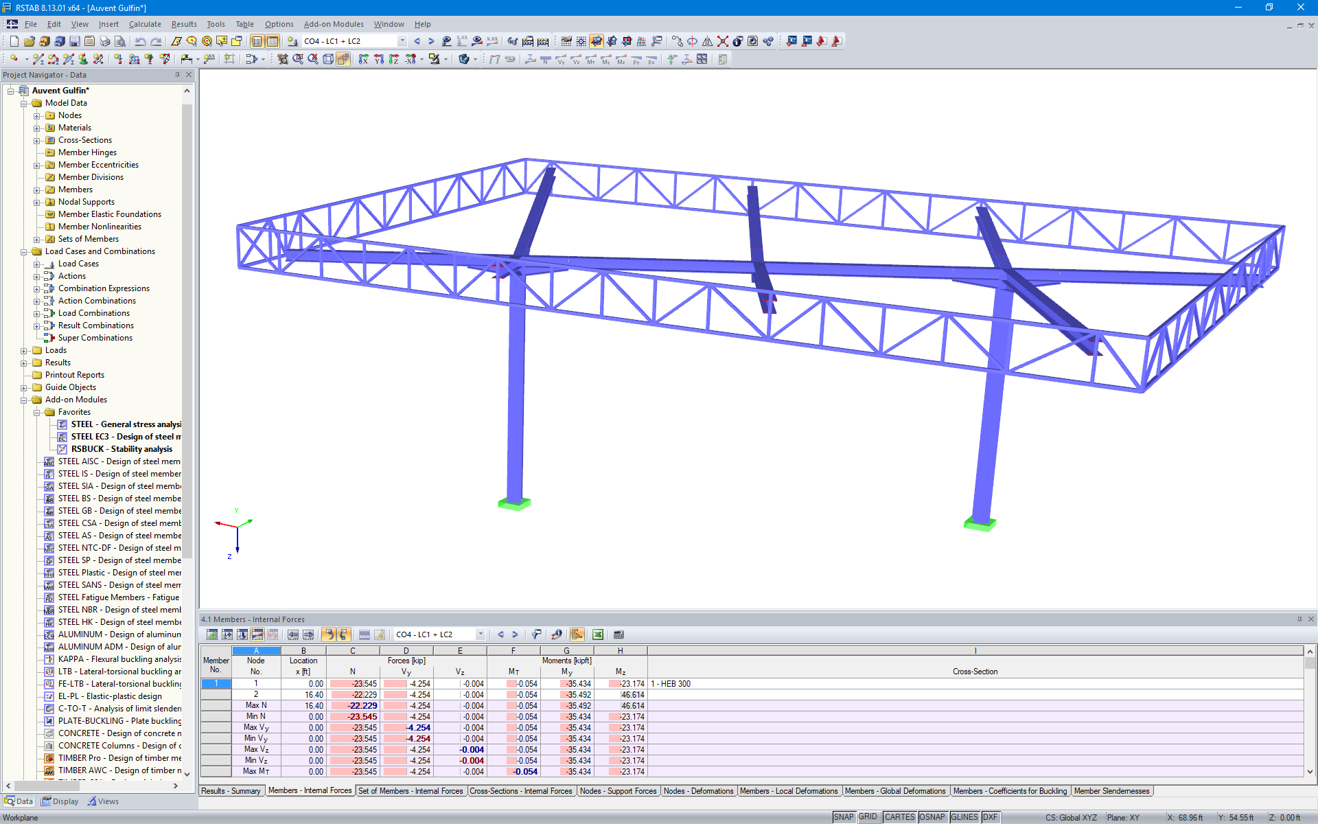 Roofing Model in RSTAB