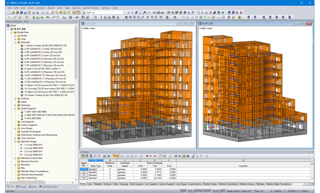 Different Views of Residential Building Model in RFEM
