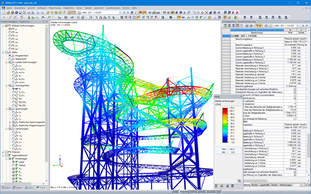 Deformations of Entire Structure in RFEM Model