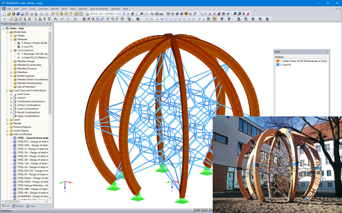 3D Model and Photo of “Globe” Rope Play Equipment (© Screenshot: Dipl.-Des. Heinz Bornemann, Bad Bentheim/© Picture: Berliner Seilfabrik)