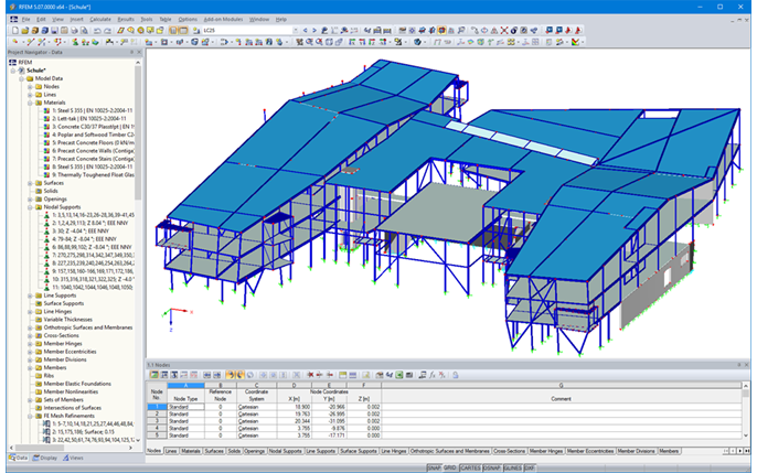 RFEM Model of New School Building in Gol, Norway (© DBC AS)