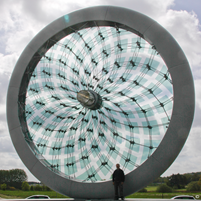 Artist Bo Karberg in Front of His Project, "Solhjul" (© Bo Karberg)