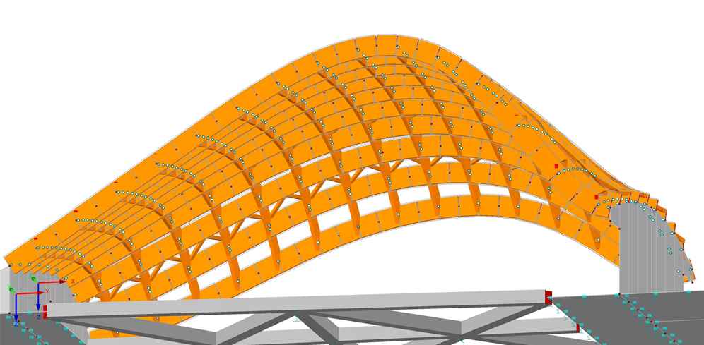Amphitheater Model in RFEM (© Ing. Šrůtek)